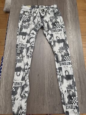 Machine Black and White Skinny Jeans